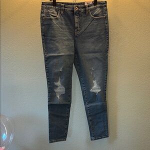 Classic Blue Distressed Skinny Jeans